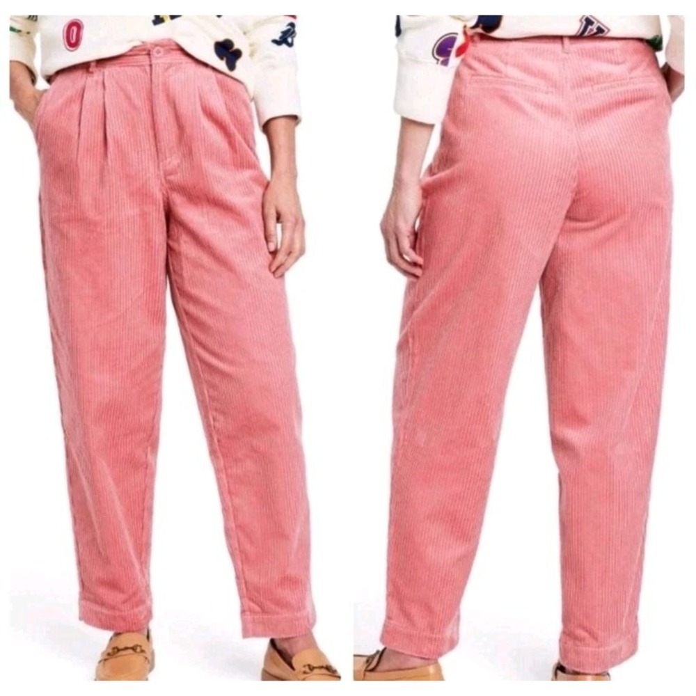Women's Rose Rowing Blazer Pleated Corduroy Straight Leg Trousers Size 8 - Picture 1 of 12
